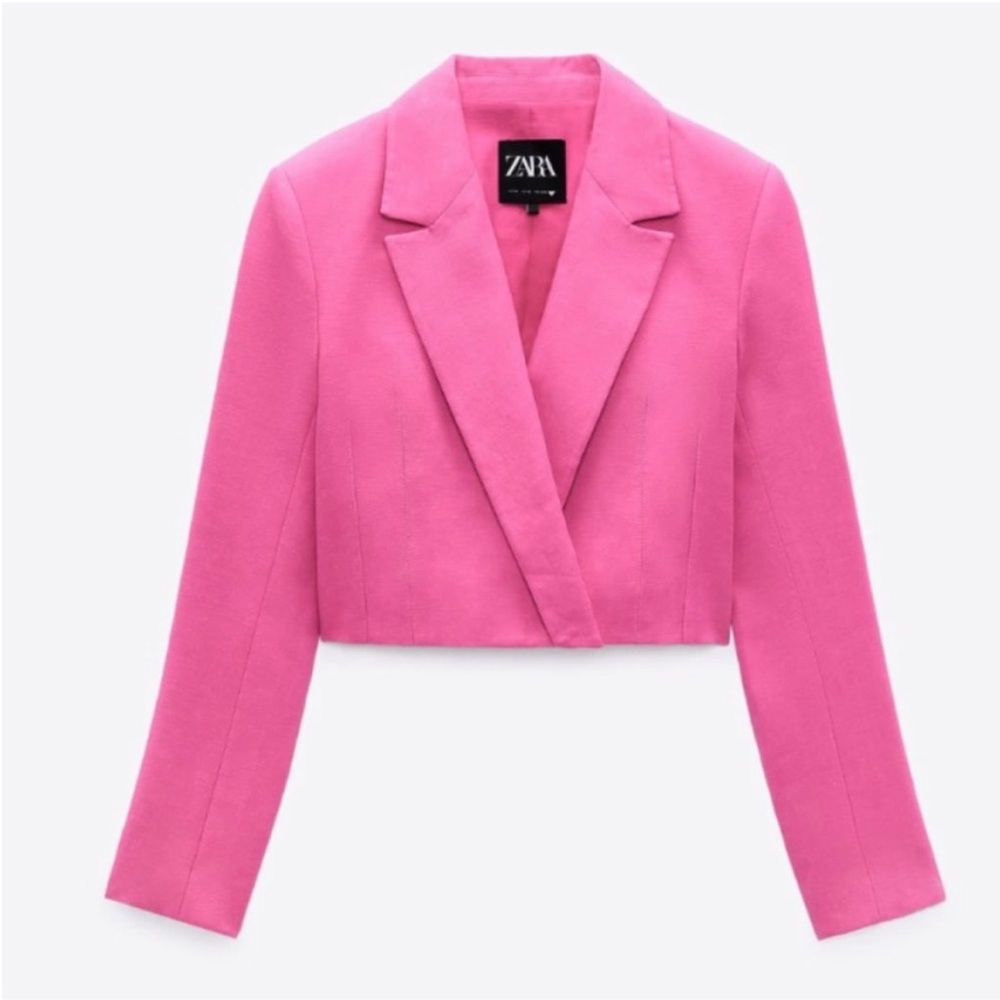 Zara Hot Pink Cropped Women’s Blazer